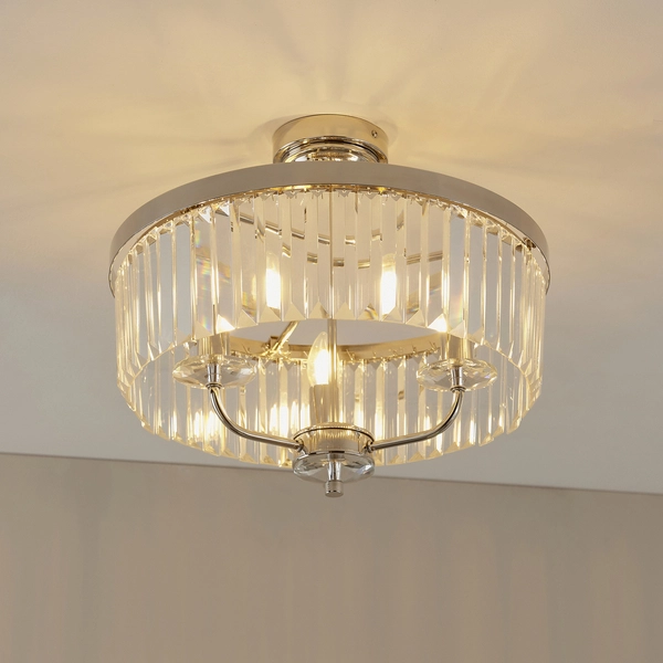 Sufitowa lampa glamour L&-190264 Light& z kryształkami nikiel