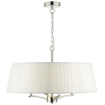 Wisząca lampa nad stół Cristin CRI042 Dar Lighting abażur nikiel écru