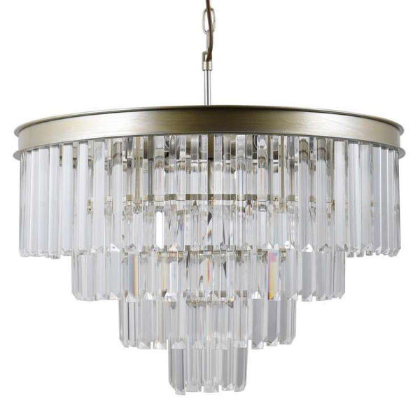 Żyrandol glamour VERDES PND-44372-8-CHMP-GLD kryształki złoty przezroczysty