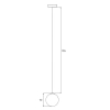 Magnetyczna lampa wisząca do szyn M0017N LED 5,4W 3000K kula biały