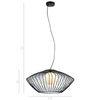 Industrialna LAMPA wisząca ZENO MDM-3844-1 BK Italux metalowa OPRAWA druciany ZWIS szklana kula ball czarna