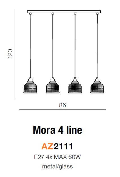 Salonowa lampa wisząca Mora szklana przezroczysta chrom