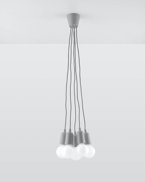 LAMPA wisząca SL.0577 pająk OPRAWKA industrialny ZWIS szary