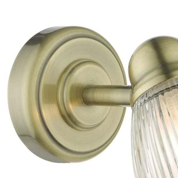 Szklana naścienna lampa Cedric CED0775 do łazienki IP44 mosiądz