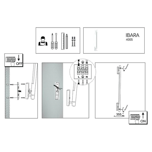 Kinkiet ścienny Ibara 4005 Shilo podłużna listwa minimalistyczna czarny