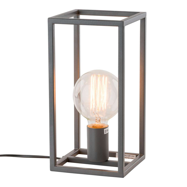 Stojąca LAMPKA nocna SIGALO MT-BR4366-T1 GR Italux stołowa LAMPA industrialna klatka loft szara