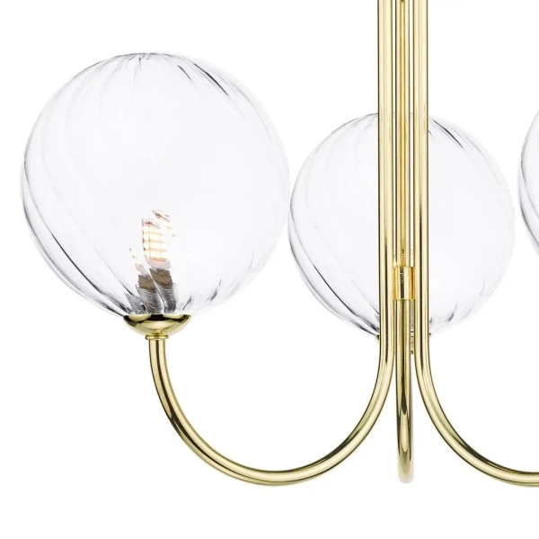 Szklana sufitowa lampa Jared JAR0335-22 do jadalni złota przezroczysta