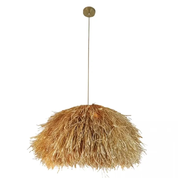 Wisząca lampa boho 23197 naturalna do jadalni brązowy złoty