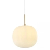 Okrągła wisząca lampa 20124 szklana kulista biały mosiądz