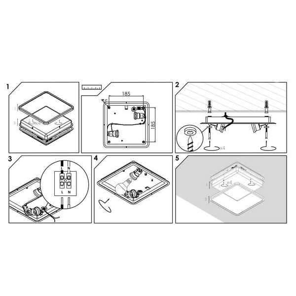 Natynkowa lampa zewnętrzna Tahoe czujnik ruchu plafon biały