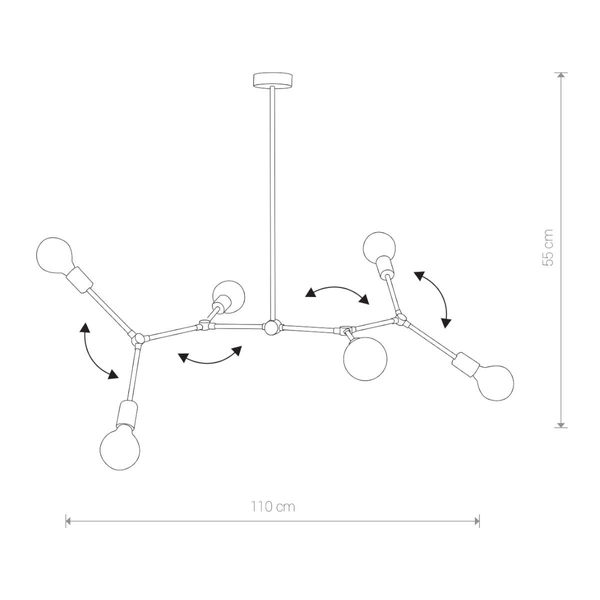 LAMPA wisząca TWIG 9138 Nowodvorski industrialna OPRAWA metalowy ZWIS molekuły czarne