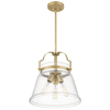 Szklana wisząca lampa QN-WIMBERLEY-P-WS retro mosiądz