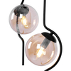 Podwójna lampa wisząca Vela K-5337 kule szklana metalowa bursztynowa czarna