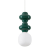Lampa ceramiczna wisząca VILROSA LE44559 do salonu ciemnozielona biała