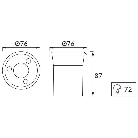Zewnętrzna LAMPA gruntowa GAWRA 03247 Ideus okrągła OPRAWA najazdowa LED 6W 4000K wpust outdoor IP67 satyna