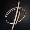 Wisząca lampa ringi do salonu CAMELIA metalowa LED 118W 3000K AZ6769 różowa złota