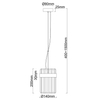 Wisząca lampa kryształowa Vetro LP-2910/1P CH glamour chrom przezroczysta