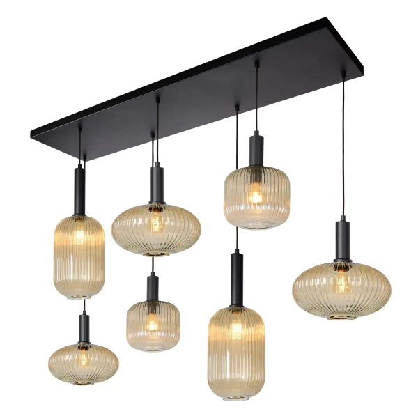 Loftowa lampa zwisowa Maloto 45386/07/62 Lucide molekuły szklane czarne
