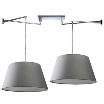 Wisząca lampa kuchenna zestaw Natalia AZ1923+2xAZ2591 nad wyspę chrom szara