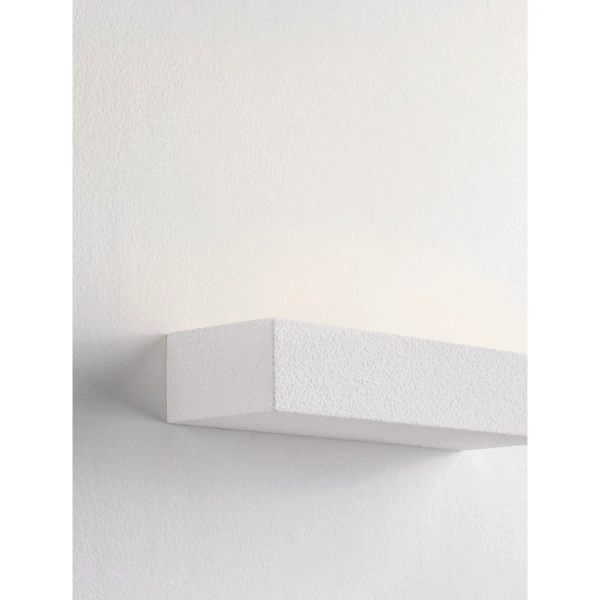 Prostokątna lampa ścienna z gipsu FILANSO LE45578 podłużna biała