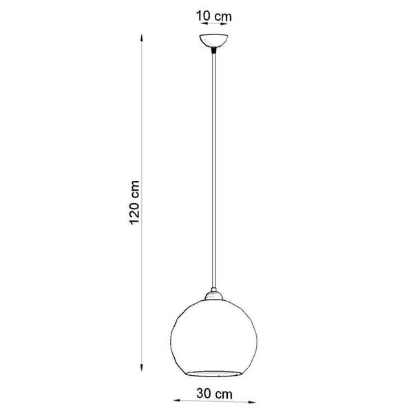 Żółta lampa wisząca SL.0252 szklana kula nad łóżko ball