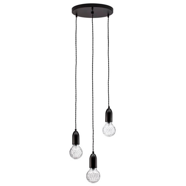 Czarna lampa wisząca BANI LE42715 szklana klosz przezroczysty