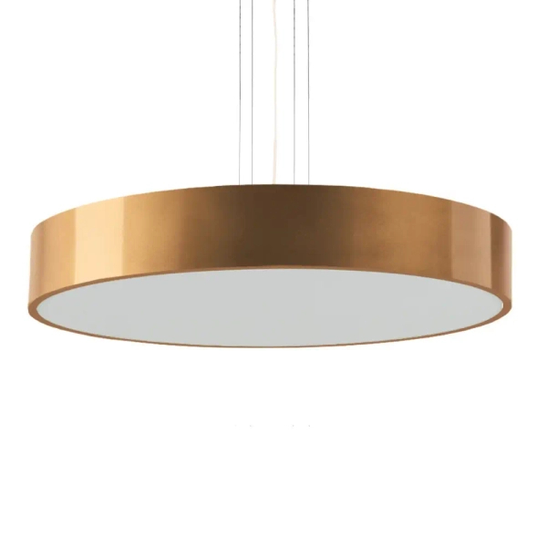 Lampa zwisająca nad łóżko Kengo 5240 do sypialni okrągła tuba złota