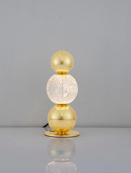 Stołowa lampa stojąca Ponce balls LED 4W z kryształkami złota