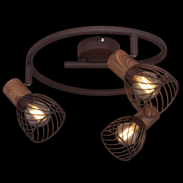 Sufitowa LAMPA retro ISABELLE 54817-3 Globo plafon OPRAWA metalowa spirala art deco rdzawa