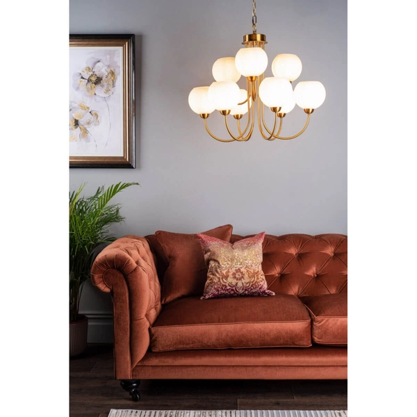 Molekułowa lampa wisząca INDRA IND1335 szklana mosiądz biały