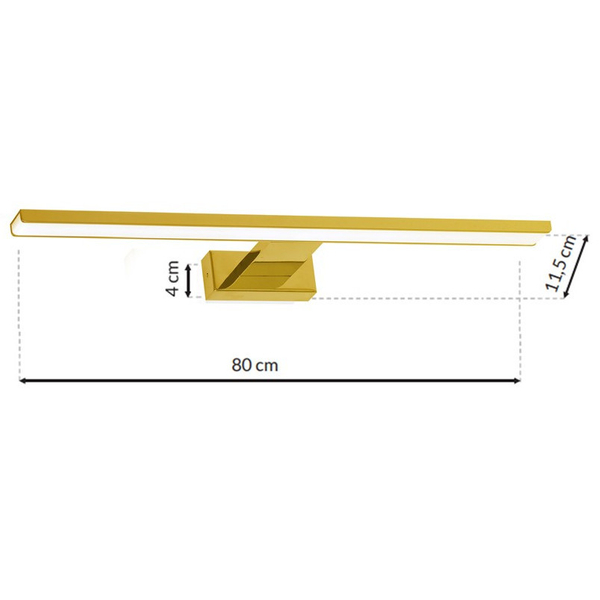 Łazienkowa LAMPA ścienna SHINE ML6338 Milagro metalowa OPRAWA kinkiet LED 15W 4000K nad lustro IP44 złoty