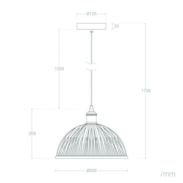 Kopułowa lampa wisząca Pigali ABR-LWS-PIT szklana do jadalni przezroczysta