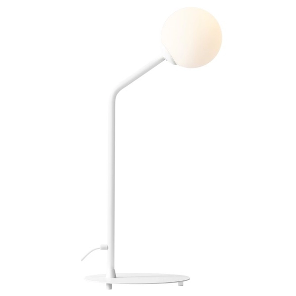 Lampa biurkowa skandynawska PURE 1064B Aldex szklana kula biała