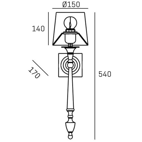 Klasyczna lampa ścienna Austin W01258NI-WH Cosmolight metal tkanina nikiel biała