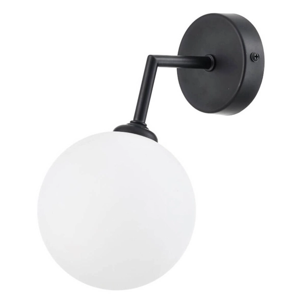Kinkiet lampa ścienna DORADO LP-002/1W BK Light prestige loftowa oprawa szklana kula czarna biała