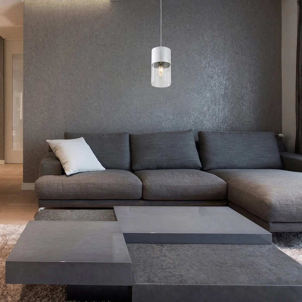 Wisząca lampa szklana Zelkova 3154 zwis nad wyspę do kuchni aluminium