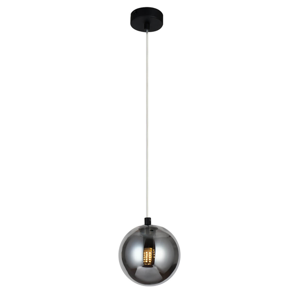 Kulista zwisowa lampa BUBBLES AZ5918+AZ5956 szklana czarna przydymiona