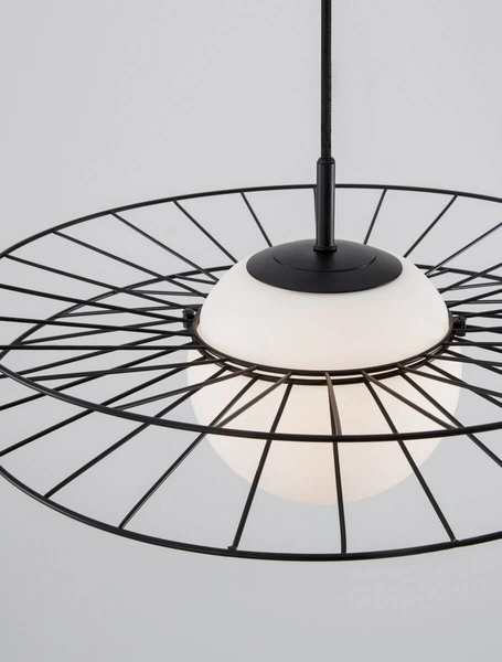 Druciana lampa wisząca MORELOS LE42939 nad stół czarna biała