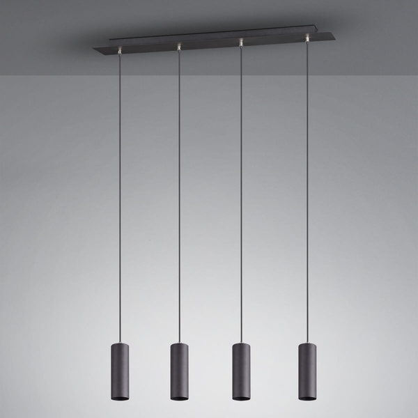 Wisząca lampa loftowa VANTOS DL432312400 Trio tubki do jadalni czarny