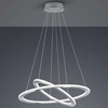 Wisząca LAMPA loftowa DURBAN 321910207 Trio metalowa OPRAWA okrągły ZWIS LED 40W 3000K pierścienie rings nikiel