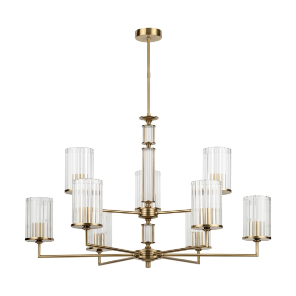 Jadalniany żyrandol Artu Ryfel ART-ZW-9 (P) R ryflowany mosiądz