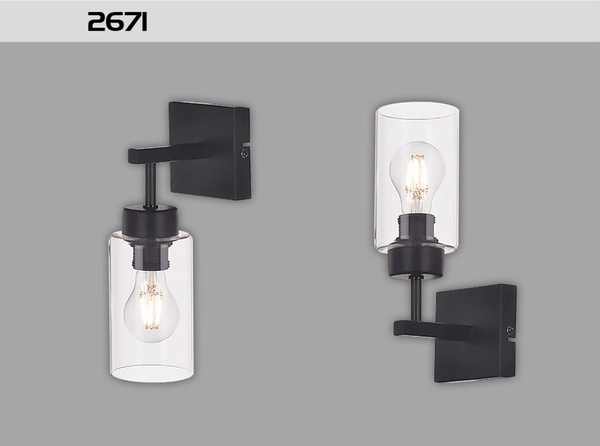 Lampa ścienna Prudence 2671 Rabalux czarna przezroczysta