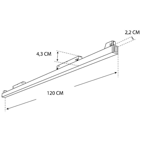 Magnetyczna lampa liniowa do szyn 3-fazowych 475 Domeno LED 40W 3000K czarna