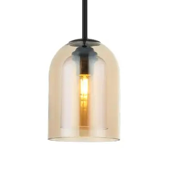 Wisząca lampa nad stół Elaris LP-8103/1P AM szklana bursztynowa czarny