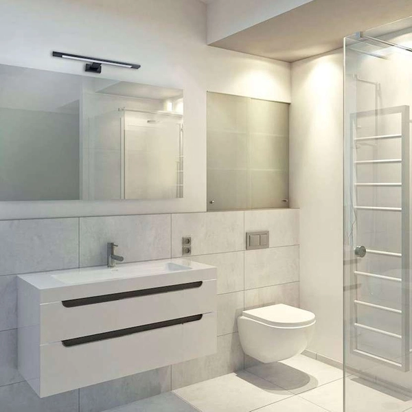 Kinkiet LAMPA ścienna SHINE ML4379 Milagro łazienkowa OPRAWA listwa LED 7W 4000K nad lustro IP44 czarna