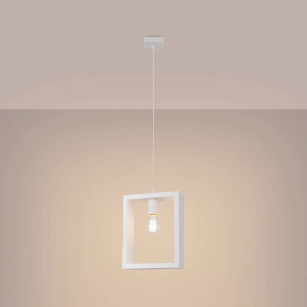 Lampa zwisająca Aries SL.1312 Sollux loft do biura drewniana biała