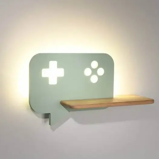 Drewniana lampa ścienna CONSOLE 21-75680 LED 5W 4000K półka miętowa
