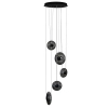 Wisząca lampa kaskada ANDORA czarna przydymiona szklana 5x44W 3000K szklana do salonu AZ6887