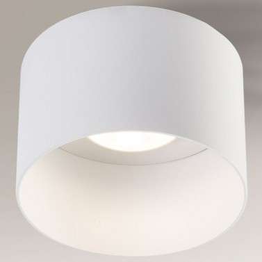 Natynkowa LAMPA sufitowa KONAN 7081 Shilo okrągła OPRAWA metalowa biała