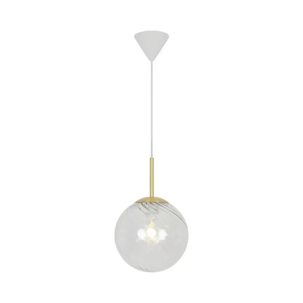 Kulista lampa wisząca nad stół Chisell 2312073035 szklana mosiądz